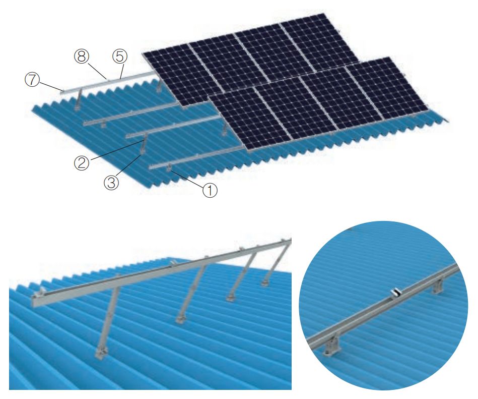 Adjustable solar roof mount system