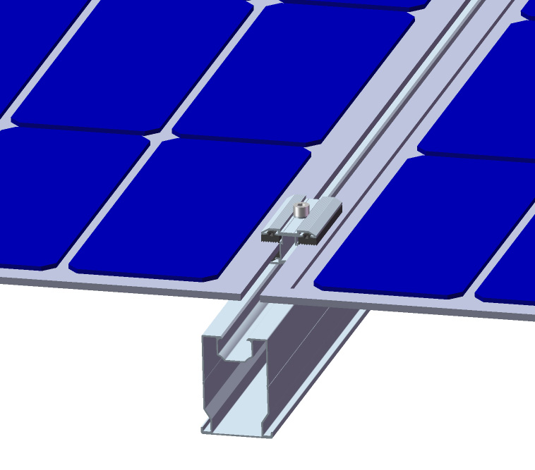 Installation de pinces intermédiaires à film mince solaire